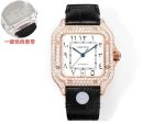 THB Factory Cartier Santos Middle East Version Tape Rose gold steel case with White diamonds diameter 39.8mm watch